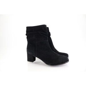 L'Amour Des Pieds Pivar Slouch Black Suede Booties Womens Size 11 Block Heel